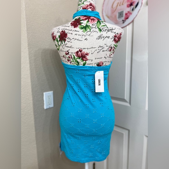 ASOS Blue Backless Halter long Top - Picture 3 of 8